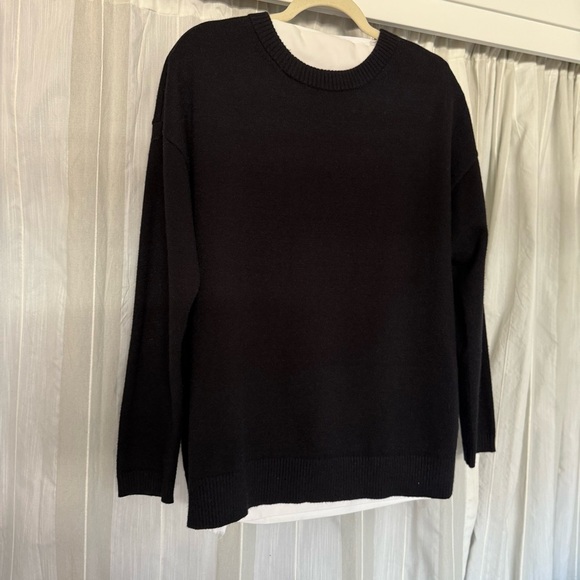 Nordstrom Black Crewneck Sweater | EcoVero Blend | Size M - Picture 2 of 7